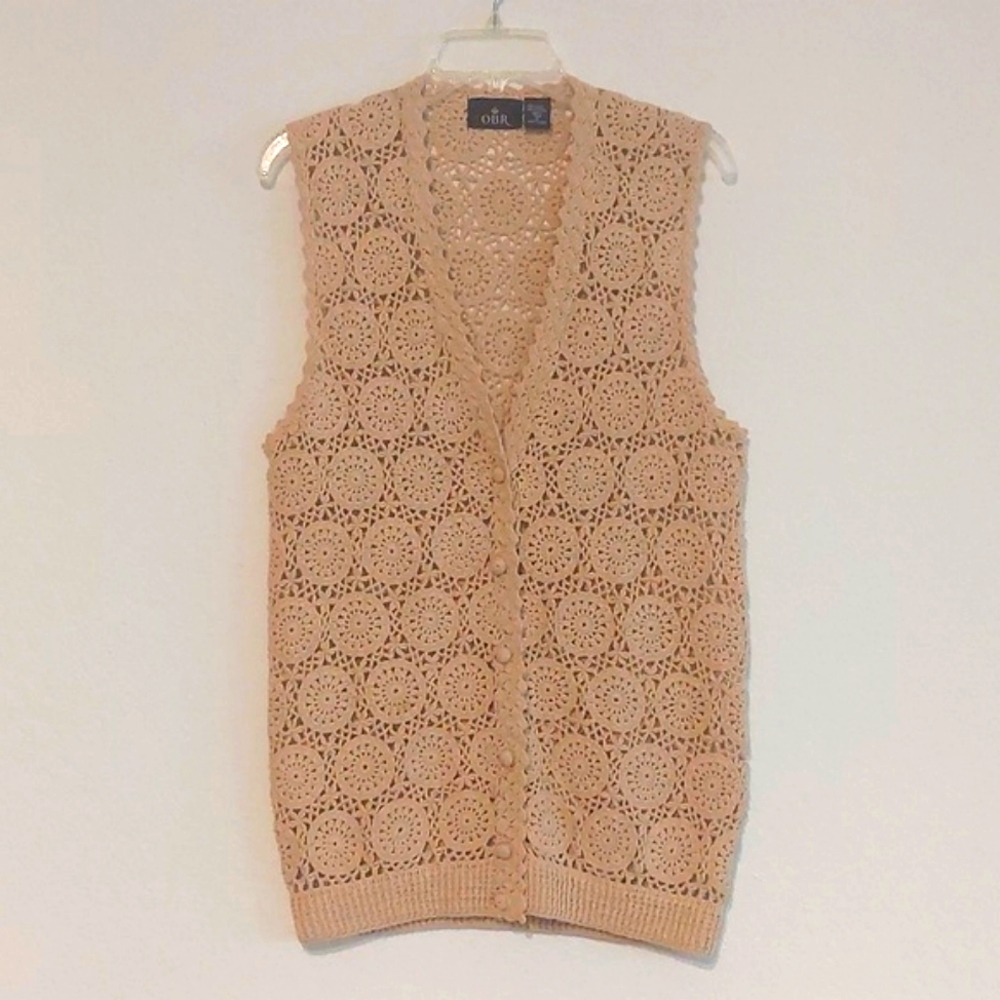 OBR Cream Color Crotchet Vest NWOT